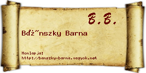Bánszky Barna névjegykártya