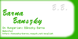 barna banszky business card